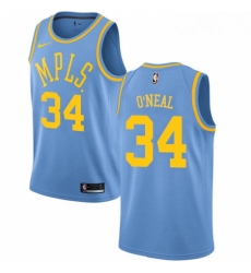 Youth Nike Los Angeles Lakers 34 Shaquille ONeal Swingman Blue Hardwood Classics NBA Jersey