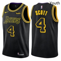 Youth Nike Los Angeles Lakers 4 Byron Scott Swingman Black NBA Jersey City Edition