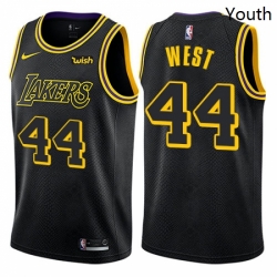 Youth Nike Los Angeles Lakers 44 Jerry West Swingman Black NBA Jersey City Edition