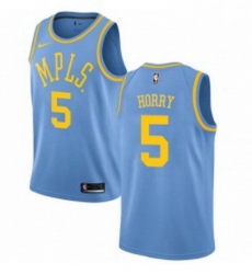 Youth Nike Los Angeles Lakers 5 Robert Horry Authentic Blue Hardwood Classics NBA Jersey
