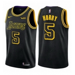 Youth Nike Los Angeles Lakers 5 Robert Horry Swingman Black NBA Jersey City Edition