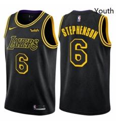 Youth Nike Los Angeles Lakers 6 Lance Stephenson Swingman Black NBA Jersey City Edition 