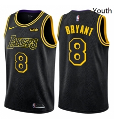 Youth Nike Los Angeles Lakers 8 Kobe Bryant Swingman Black NBA Jersey City Edition