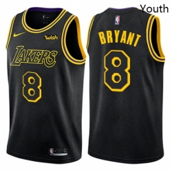 Youth Nike Los Angeles Lakers 8 Kobe Bryant Swingman Black NBA Jersey City Edition