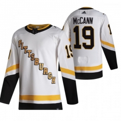 Men Pittsburgh Penguins 19 Jared McCann White Adidas 2020 21 Reverse Retro Alternate NHL Jersey