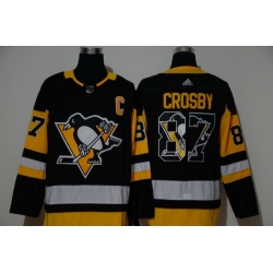 Men Pittsburgh Penguins 87 Sidney Crosby Black Adidas Fashion Jersey