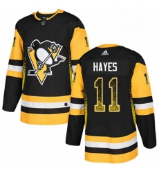 Mens Adidas Pittsburgh Penguins 11 Jimmy Hayes Authentic Black Drift Fashion NHL Jersey 