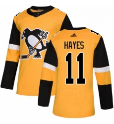 Mens Adidas Pittsburgh Penguins 11 Jimmy Hayes Authentic Gold Alternate NHL Jersey 
