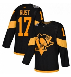 Mens Adidas Pittsburgh Penguins 17 Bryan Rust Black Authentic 2019 Stadium Series Stitched NHL Jersey 