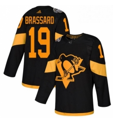 Mens Adidas Pittsburgh Penguins 19 Derick Brassard Black Authentic 2019 Stadium Series Stitched NHL Jersey 