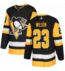 Mens Adidas Pittsburgh Penguins 23 Scott Wilson Authentic Black Home NHL Jersey 