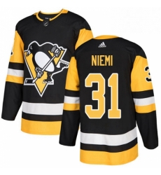Mens Adidas Pittsburgh Penguins 31 Antti Niemi Authentic Black Home NHL Jersey 