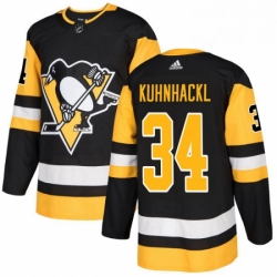Mens Adidas Pittsburgh Penguins 34 Tom Kuhnhackl Premier Black Home NHL Jersey 