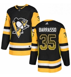 Mens Adidas Pittsburgh Penguins 35 Tom Barrasso Authentic Black Drift Fashion NHL Jersey 