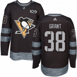 Mens Adidas Pittsburgh Penguins 38 Derek Grant Authentic Black 1917 2017 100th Anniversary NHL Jersey 