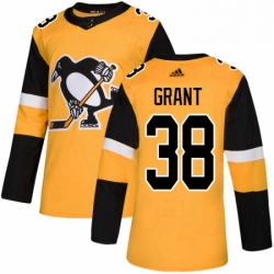 Mens Adidas Pittsburgh Penguins 38 Derek Grant Authentic Gold Alternate NHL Jersey 
