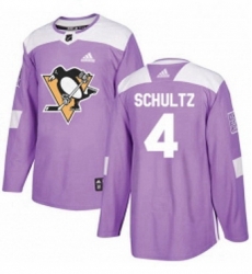 Mens Adidas Pittsburgh Penguins 4 Justin Schultz Authentic Purple Fights Cancer Practice NHL Jersey 