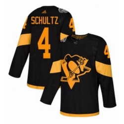 Mens Adidas Pittsburgh Penguins 4 Justin Schultz Black Authentic 2019 Stadium Series Stitched NHL Jersey 