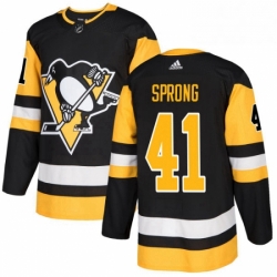 Mens Adidas Pittsburgh Penguins 41 Daniel Sprong Premier Black Home NHL Jersey 