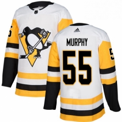 Mens Adidas Pittsburgh Penguins 55 Larry Murphy Authentic White Away NHL Jersey 