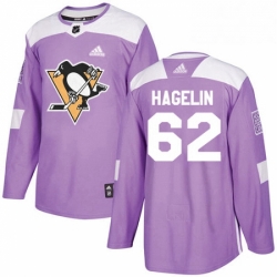Mens Adidas Pittsburgh Penguins 62 Carl Hagelin Authentic Purple Fights Cancer Practice NHL Jersey 