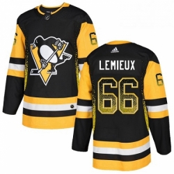 Mens Adidas Pittsburgh Penguins 66 Mario Lemieux Authentic Black Drift Fashion NHL Jersey 