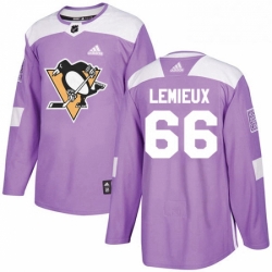 Mens Adidas Pittsburgh Penguins 66 Mario Lemieux Authentic Purple Fights Cancer Practice NHL Jersey 