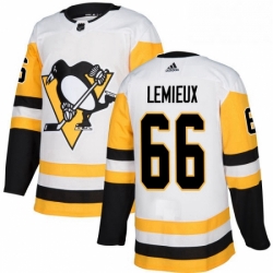 Mens Adidas Pittsburgh Penguins 66 Mario Lemieux Authentic White Away NHL Jersey 