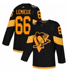 Mens Adidas Pittsburgh Penguins 66 Mario Lemieux Black Authentic 2019 Stadium Series Stitched NHL Jersey 