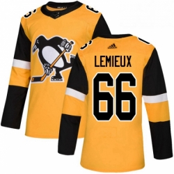 Mens Adidas Pittsburgh Penguins 66 Mario Lemieux Premier Gold Alternate NHL Jersey 
