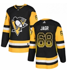 Mens Adidas Pittsburgh Penguins 68 Jaromir Jagr Authentic Black Drift Fashion NHL Jersey 