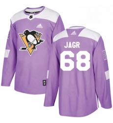 Mens Adidas Pittsburgh Penguins 68 Jaromir Jagr Authentic Purple Fights Cancer Practice NHL Jersey 