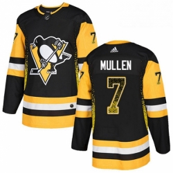 Mens Adidas Pittsburgh Penguins 7 Joe Mullen Authentic Black Drift Fashion NHL Jersey 