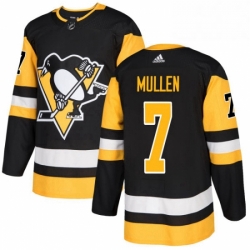 Mens Adidas Pittsburgh Penguins 7 Joe Mullen Authentic Black Home NHL Jersey 