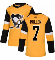 Mens Adidas Pittsburgh Penguins 7 Joe Mullen Premier Gold Alternate NHL Jersey 