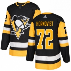 Mens Adidas Pittsburgh Penguins 72 Patric Hornqvist Authentic Black Home NHL Jersey 