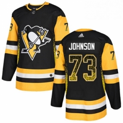 Mens Adidas Pittsburgh Penguins 73 Jack Johnson Authentic Black Drift Fashion NHL Jersey 