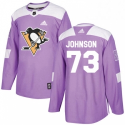 Mens Adidas Pittsburgh Penguins 73 Jack Johnson Authentic Purple Fights Cancer Practice NHL Jersey 