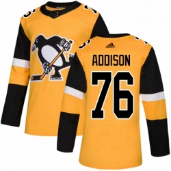 Mens Adidas Pittsburgh Penguins 76 Calen Addison Premier Gold Alternate NHL Jersey 