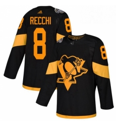Mens Adidas Pittsburgh Penguins 8 Mark Recchi Black Authentic 2019 Stadium Series Stitched NHL Jersey 