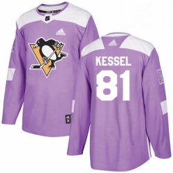 Mens Adidas Pittsburgh Penguins 81 Phil Kessel Authentic Purple Fights Cancer Practice NHL Jersey 