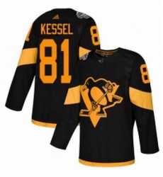 Mens Adidas Pittsburgh Penguins 81 Phil Kessel Black Authentic 2019 Stadium Series Stitched NHL Jersey 