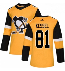 Mens Adidas Pittsburgh Penguins 81 Phil Kessel Premier Gold Alternate NHL Jersey 