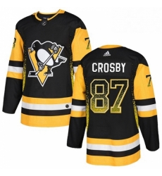 Mens Adidas Pittsburgh Penguins 87 Sidney Crosby Authentic Black Drift Fashion NHL Jersey 