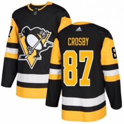 Mens Adidas Pittsburgh Penguins 87 Sidney Crosby Authentic Black Home NHL Jersey 