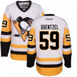 Mens Penguins #59 Jake Guentzel White Alternate Stitched NHL Jersey