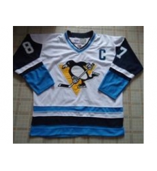 NHL Hockey Jerseys Pittsburgh Penguins #87 Sidney CROSBY white-blue