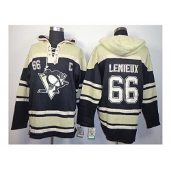 NHL Jerseys Pittsburgh Penguins #66 lemieux black-cream[pullover hooded sweatshirt][patch C]