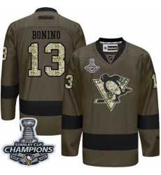 Penguins #13 Nick Bonino Green Salute to Service 2017 Stanley Cup Finals Champions Stitched NHL Jersey