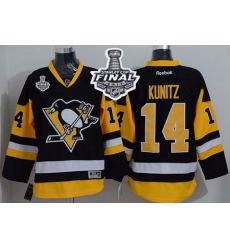 Penguins #14 Chris Kunitz Black Alternate 2017 Stanley Cup Final Patch Stitched NHL Jersey